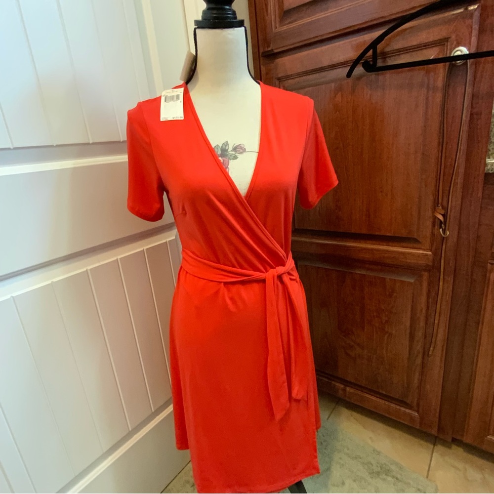 NWT Julie Brown red wrap dress, medium